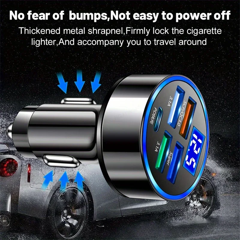 PD + QC 3.0 Fast Charging Car Phone Charger Adapter 4 Ports Usb Car Charger Type C PD35W Quick Charge 3.0 Car Charger