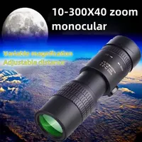 10-300x40 Powerful Binoculars Long Range Professional Monocular Telescope High Quality BAK4-Prisms Portable for Camping
