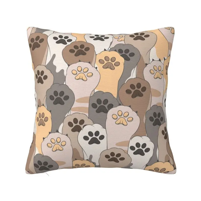 

Custom Cute Cats Footprint Paw Pattern Throw Pillow Case Pet Animal Nordic Cushion Cover Soft Pillowcase