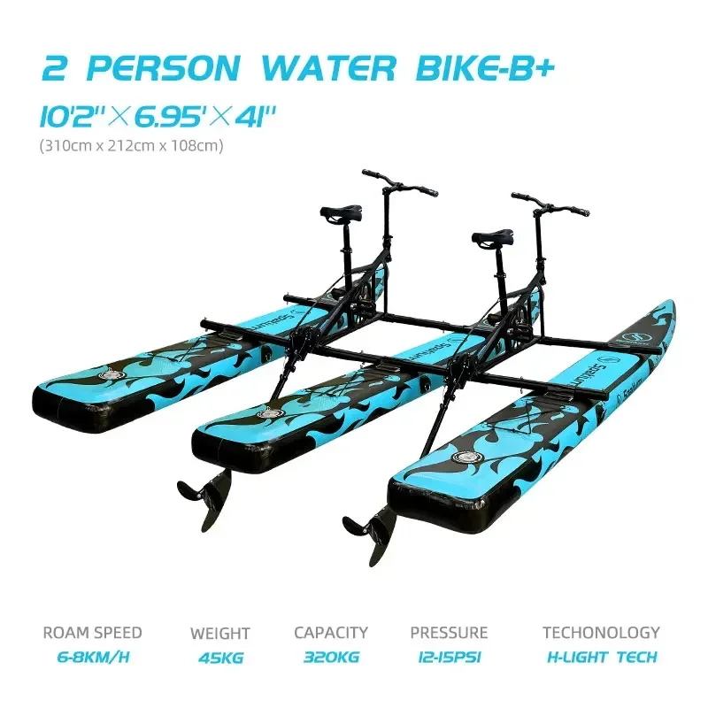 Spatium-flutuante Water Bike Pedo Pedal Boat, bicicleta inflável para venda, novo design, 2 pessoas