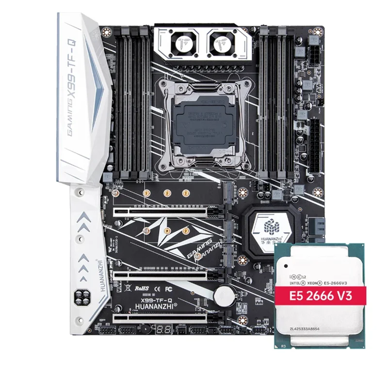 HUANANZHI X99 TF Q X99 마더보드, XEON E5 2666 V3 CPU MOS 선풍기, DDR3 DDR4 RECC 메모리 콤보 키트 세트, NVME SATA 3.0 USB3.0