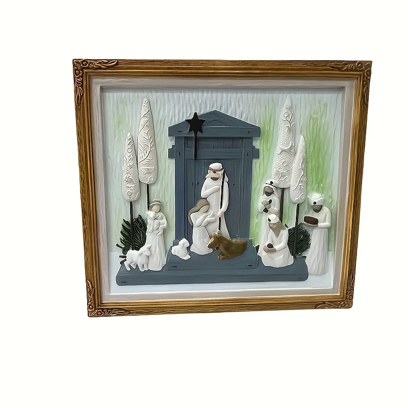 

6 Piece Hand Painted Statue Nativity Faith Wall decoration Anniversary Thanksgiving Mother and Child Christmas decoration