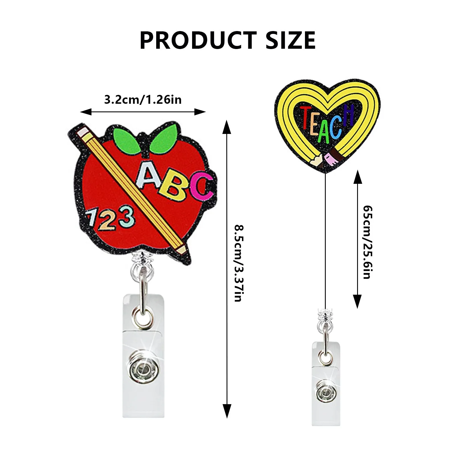 Cartoon Telescopic Badge Clip para Estudante, Scroll Criativo, Fácil de Puxar Fivela, Acessórios escolares e de Escritório