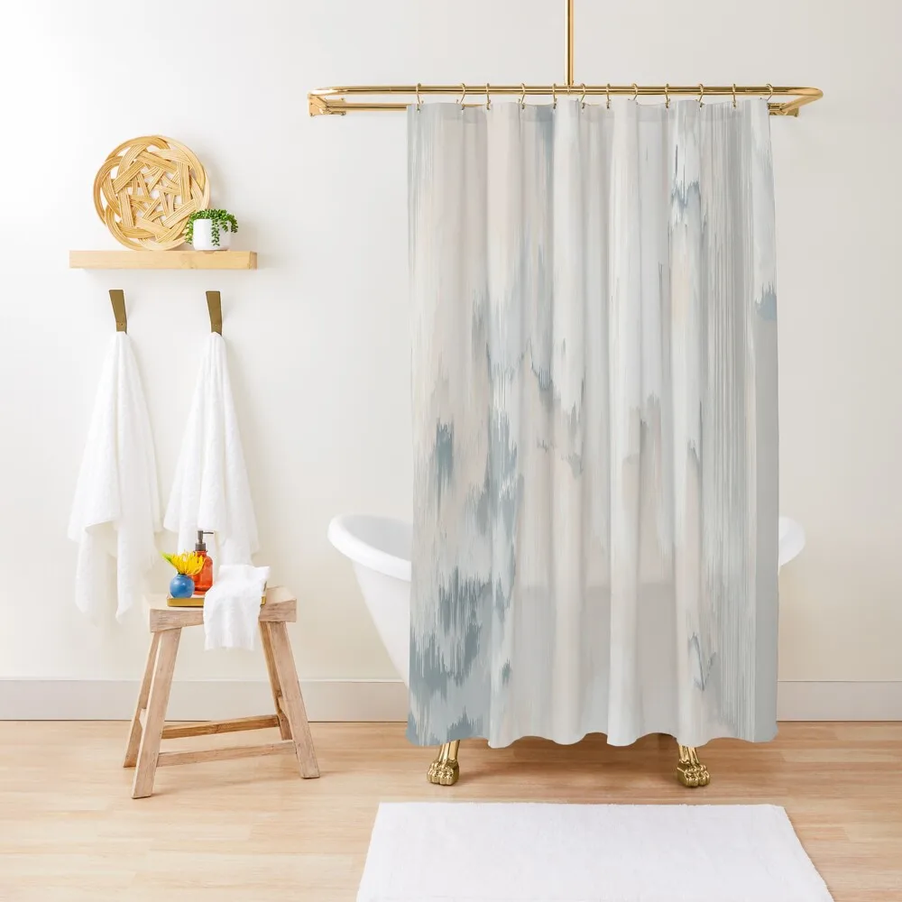 

Abstract Pattern in Creamy Beige, Light Peach, Blue and Taupe Shower Curtain Anime Shower Curtain
