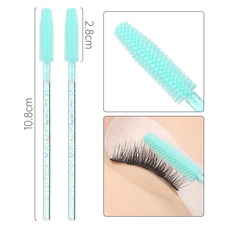 50/100 stücke Einweg Wimpern Pinsel Silikon Gel Mascara Wands Applikator Spooler Wimpern Verlängerung Kosmetik Pinsel Make-Up-Tool