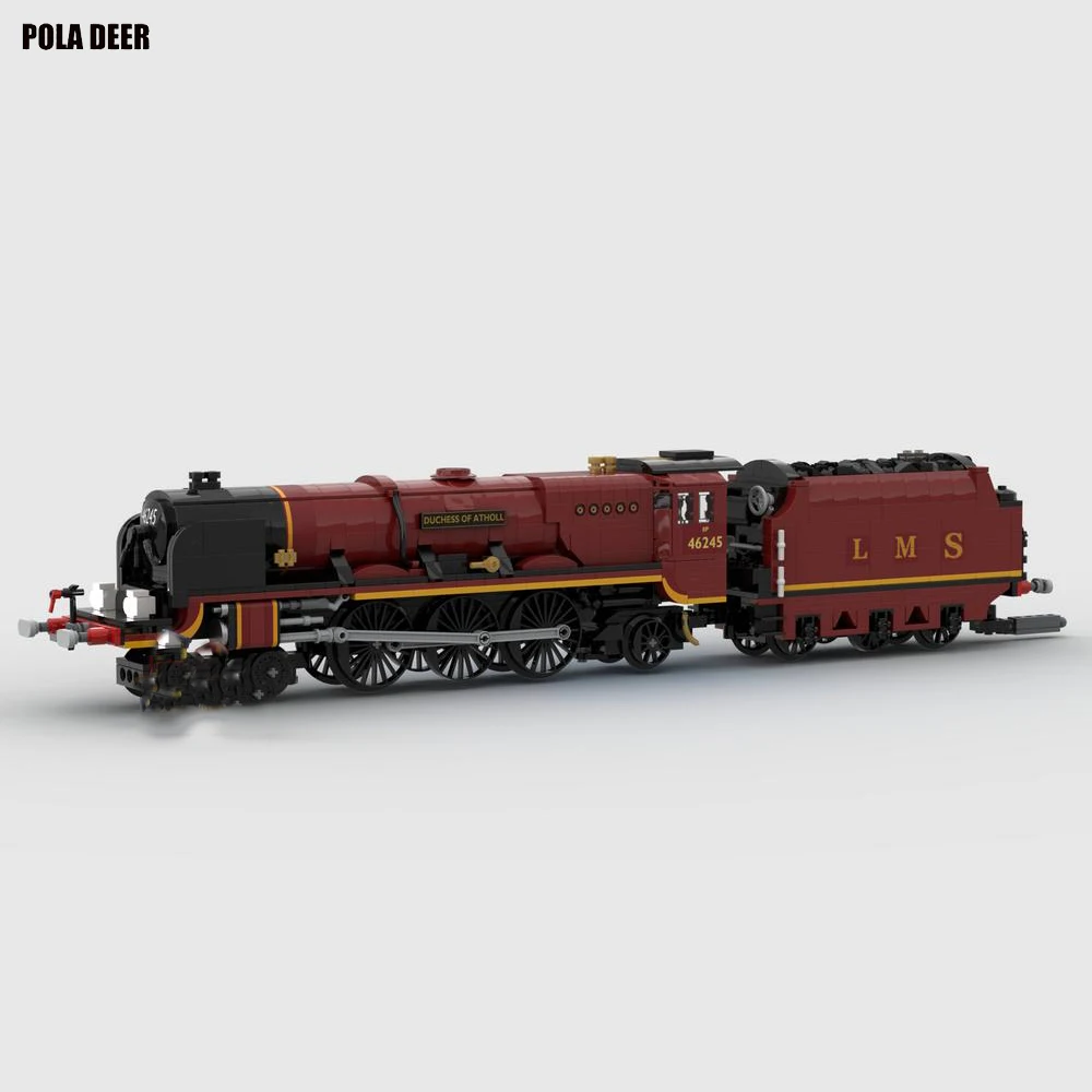 Poladeer 1496 Pcs Retro Princess Coronation Steam Train With Motor Creative Assembly Building Block Model Boy Toy Holiday Gift