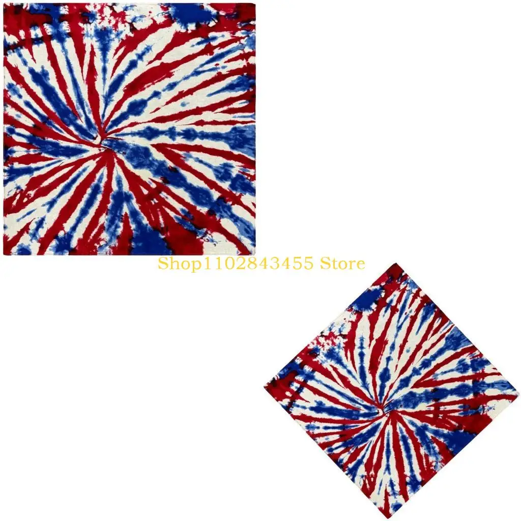 49MC 55x55cm Print Bandana American Flags Bandana Patriotics Neck Scarf Street Dance Headscarf Head Wrap Hiphop Head Covering