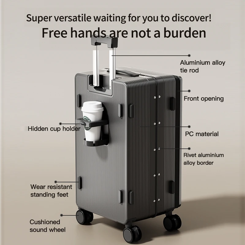 Bagaglio SUSHIMU con cerniera, valigia da trasporto da 20 pollici, baule da viaggio grande con ruota universale da 24 pollici,