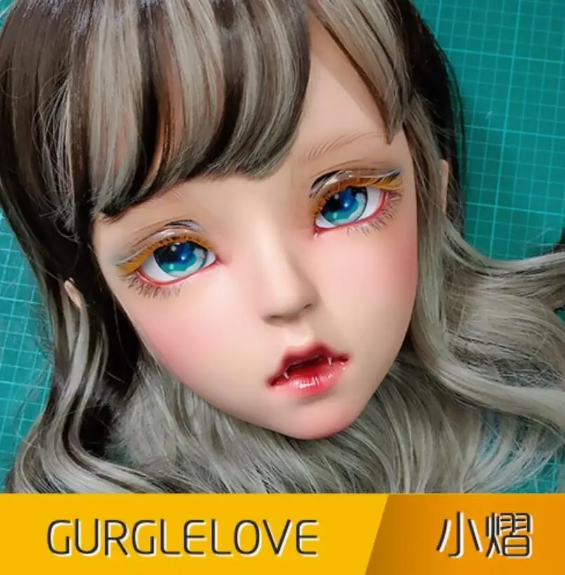 

(XYI)Female Girl Resin Half Head Kigurumi BJD Eyes Crossdress Cosplay Japanese Lolita Doll Mask