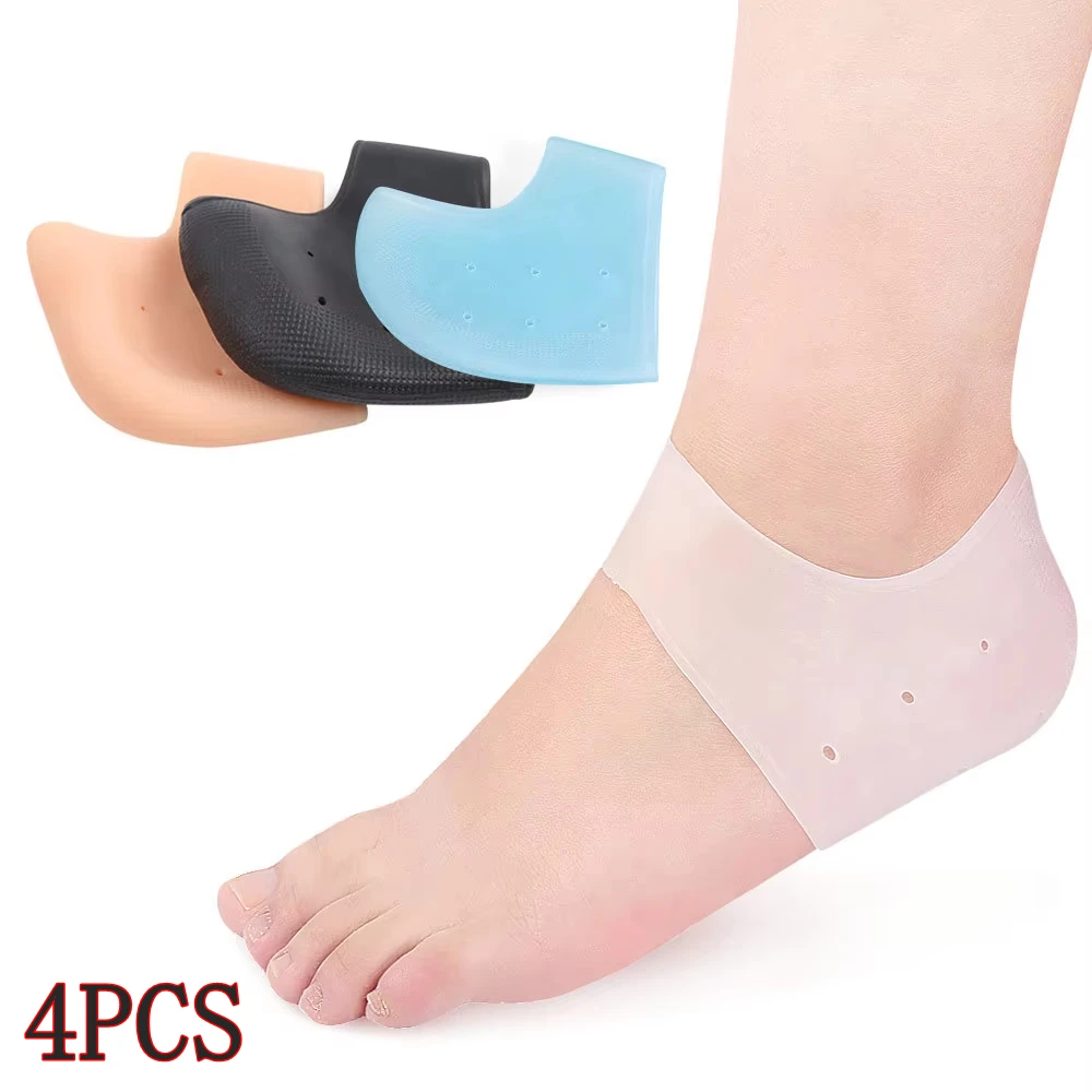 2pcs/4pcs Silicone Heel Protector Spurs Cracked Feet Plantar Fasciitis Gel Thick Heel Pad Pain Relief Foot Care Products