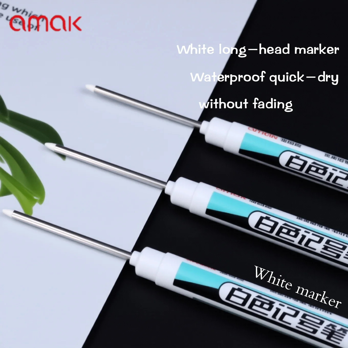 

1/8pcs45mm Long Pointed Oil Marker Waterproof Quick Drying Suitable Marker Pen for Woodworking Tile Glass Drawing Marking Office