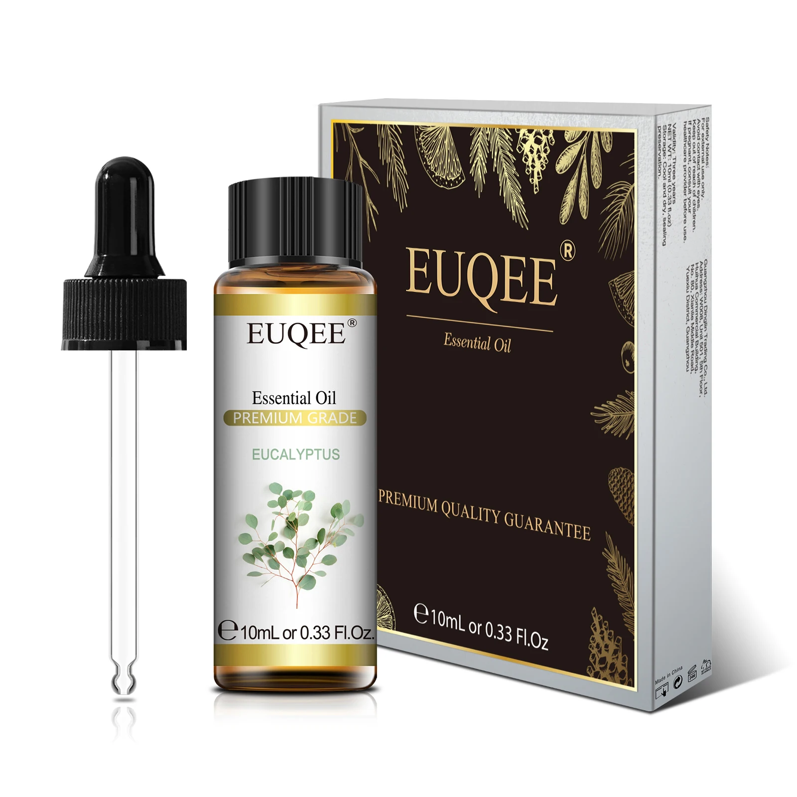 EUQEE 10ml Pure Essential Oil Peppermint Palo Santo Bergamot Eucalyptus Lavender Cinnamon Cedarwood Aromatherapy Essential Oils view 3