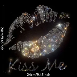 Sexy lips Kiss me rhinestone diamond patch clothing patch ironing sweater T-shirt Sweater fashion decoration love big patch