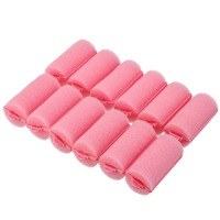 AA20-12Pcs Dark Pink Hair Styling Soft Foam Sponge Rollers Curlers & 1 Pcs Toilet Brush With Soft Bristle Toilet Brush
