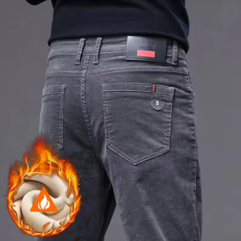 

Высококачественные зимние теплые флисовые вельветовые брюки мужские утепленные деловые маленькие прямые тонкие брюки-карго на открытом воздухе рабочие повседневные брюки мужские