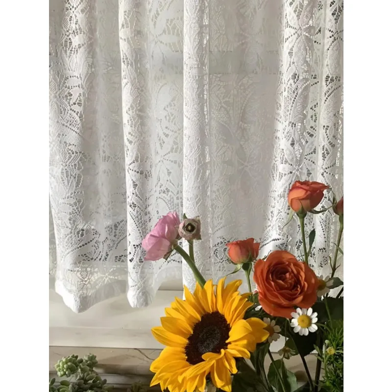 Französischer Spitzen-Fenstervorhang, 1 Stück, moderne, einfache Einfachheit, einfache Linien, Vorhänge für Wohnzimmer