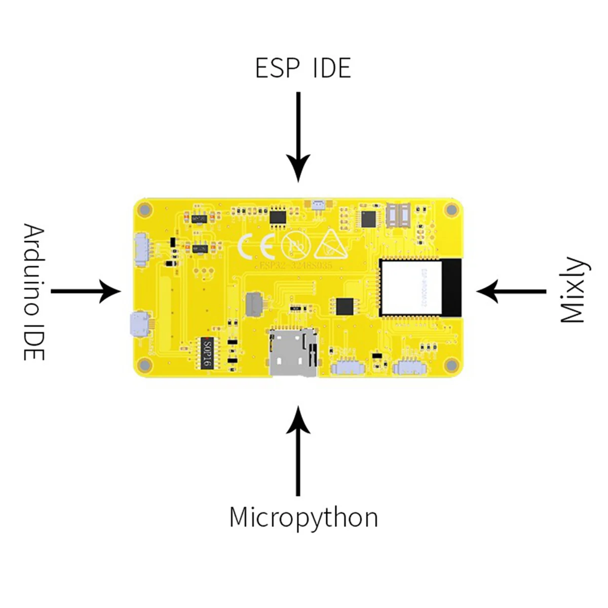 Tela inteligente de 3,5 polegadas para Arduino LVGL ESP32 Wifi e placa de desenvolvimento Bluetooth Módulo LCD TFT - B