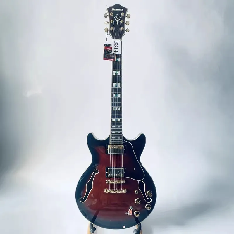 Genuine&Original IBANEZ AM153 Semi Hollowbody Jazz Guitar Red Quilted Body Handmade Frets Ibanez Guitar Stock Items