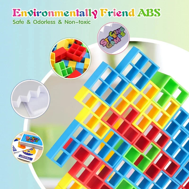 Zabawna gra edukacyjna dla dzieci i dorosłych: klocki do układania, dinozaury, tetris, puzzle, gra planszowa, idealna na przyjęcia rodzinne i jako prezent.