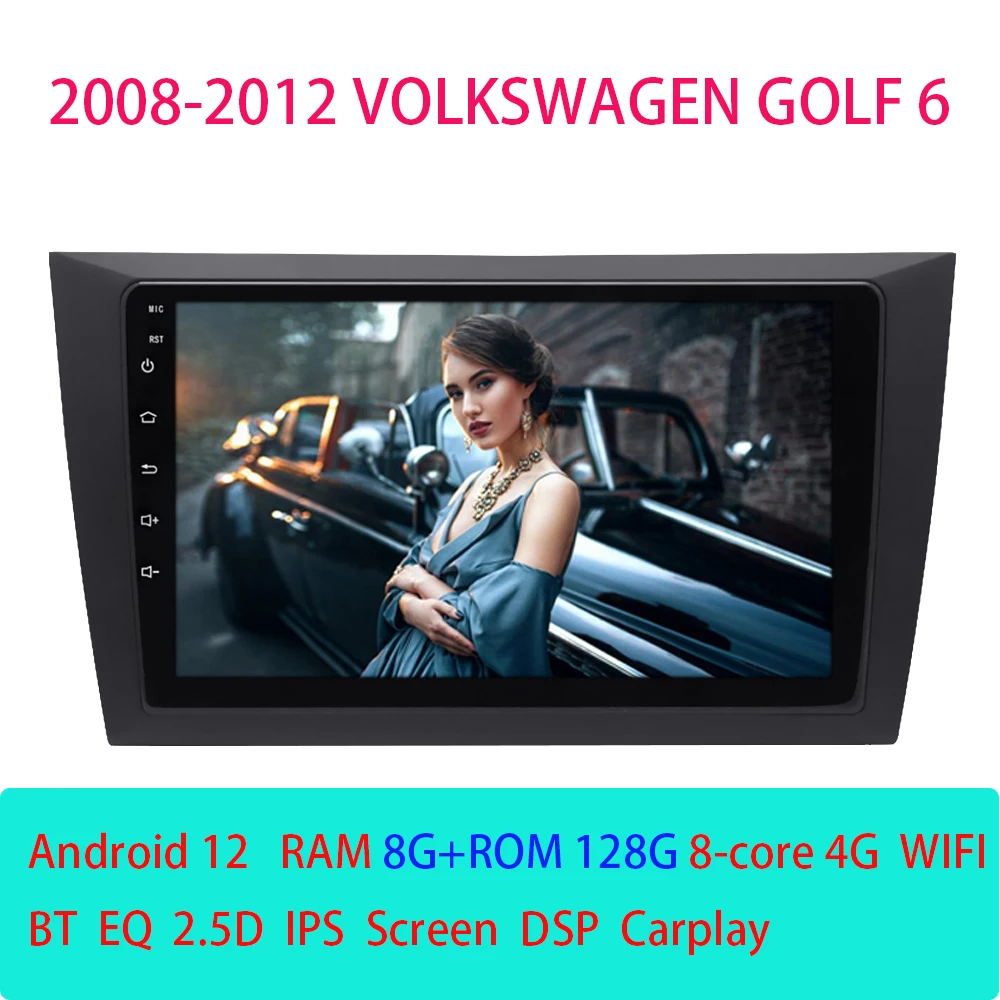 

Мультимедийный плеер для Volkswagen VW Golf 6 2008-2012 Carplay Android 12 автозапчасти Автомагнитола инструменты 4G навигация GPS