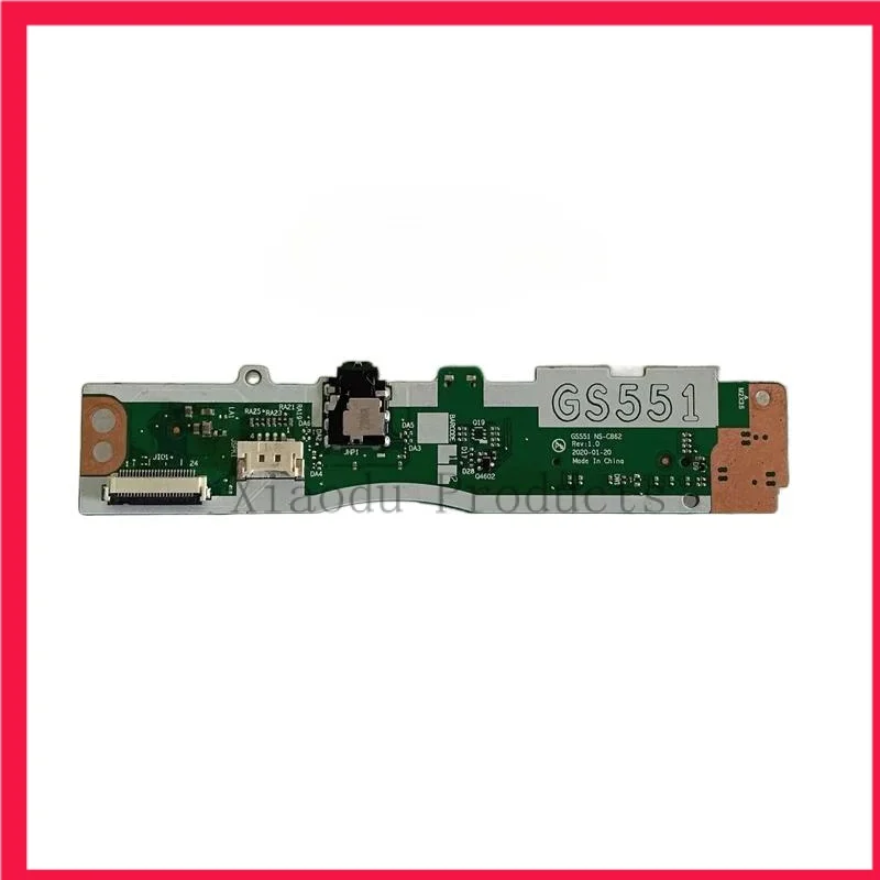 Placa de botón de encendido de AUDIO USB para LENOVO Ideapad, 5-15sIML, 15, sIIL 2020, NS-C862, GS551