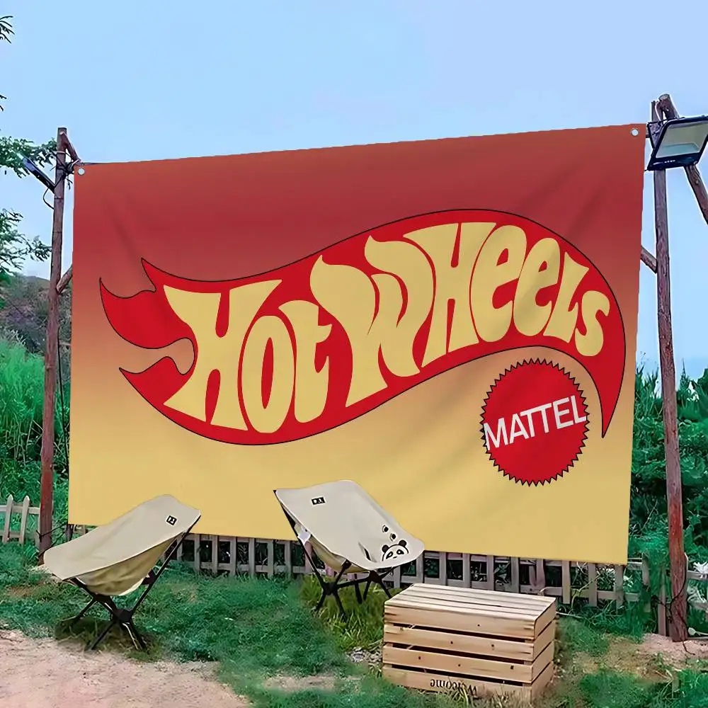 애니메이션 H-Hot W-Wheels 레트로 플래그 다중 선택 리빙 스튜디오 부스 인테리어 장식 배너