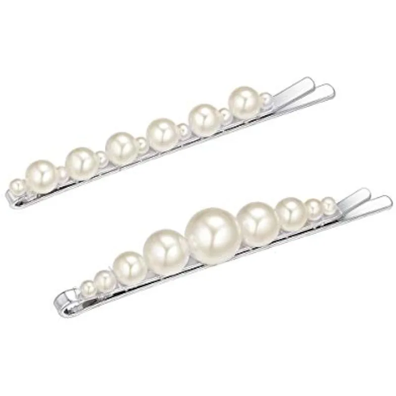 Hair Pins with Words, Rust-Proof Durable Non-Slip Fahion Pearl Hair Clips for Women Thick and Thin Hair(2 Pcs)