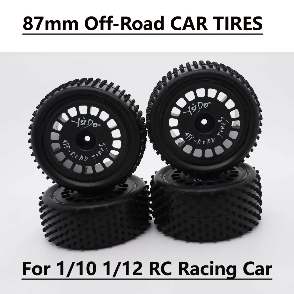 4PCS YSIDO RC Off-road Car Tires 87mm Front Rear for HSP Wltoys HPI Redcat Traxxas Axial Tamiya TT02B 1/10 1/12 RC Racing Car