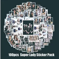 100pcs Kpop GIDLE Stickers Waterproof Stickers Pack Super Lady Album Photocard Label Stickers New Album Photo Stickers Decors