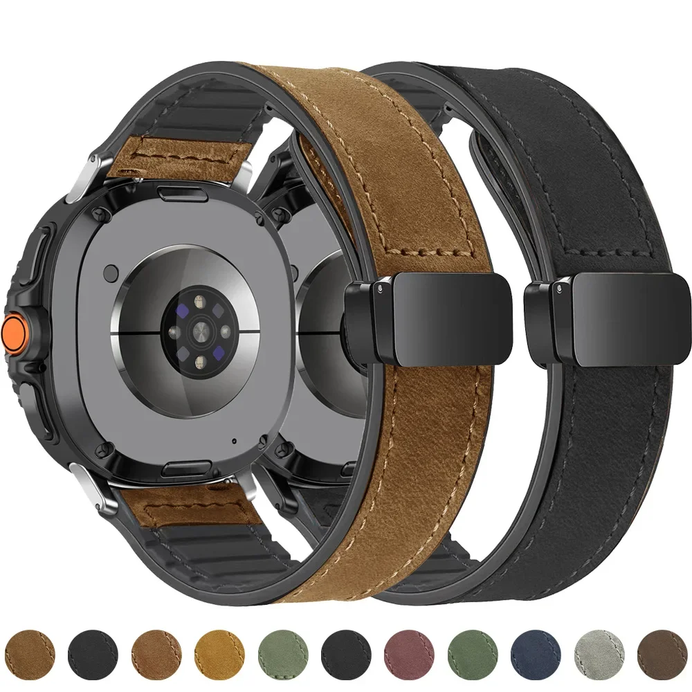 

Магнитный силиконовый кожаный ремешок для Samsung Galaxy Watch 8 44 мм 40 мм 8 Classic 46 мм Ultra 2 ремешок-браслет для Galaxy Ultra 47 мм