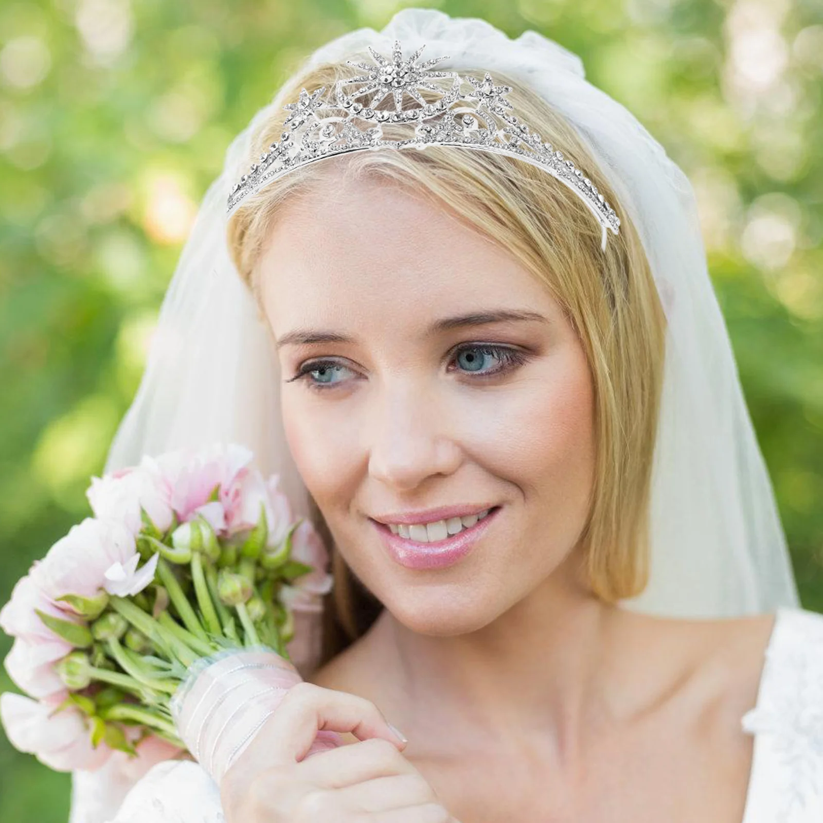 Haarsieraden Tiara Kroon voor Vrouwen Bruiloft Bruidsaccessoires Bruid Steentjes