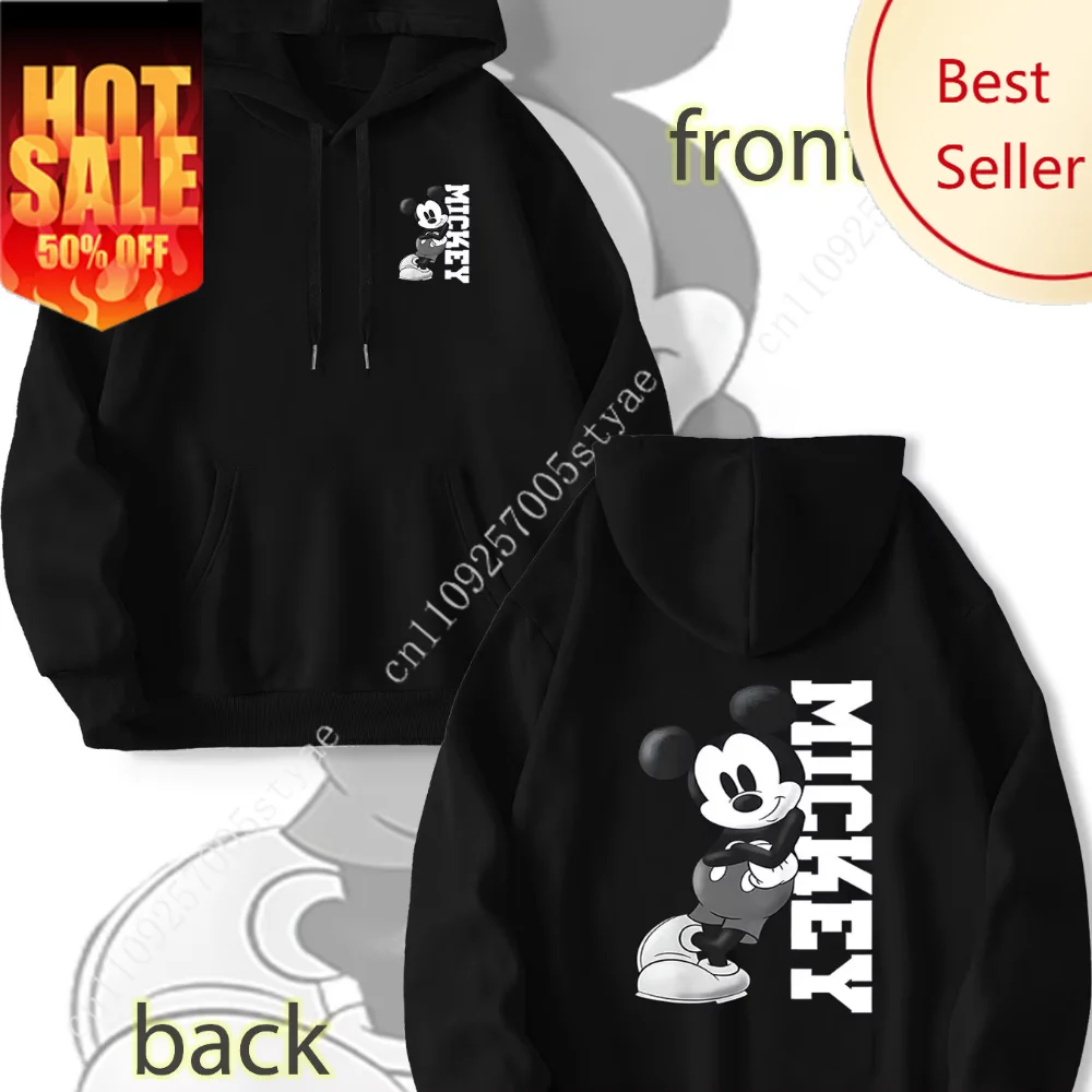 

Disney Mickey Mouse Men's Sweatshirt Autumn and Winter Warm Men's Hoodie Pullover Casual Trendy Street Men's Clothing