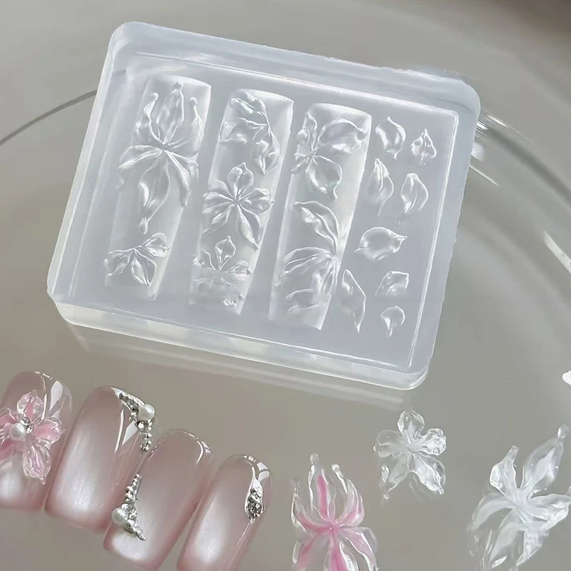 1 stks lelie bloem zeeschelp schelp koraal zeester 3D acryl nagel schimmel nagel decoraties DIY siliconen manicure schimmel nail art schimmel