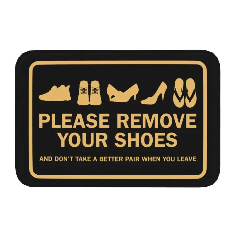 Please Take Off Your Shoes Door Floor Bathroom Kitchen Mat Anti-Slip Outdoor Doormat Living Room Entrance Rug Carpet Footpad