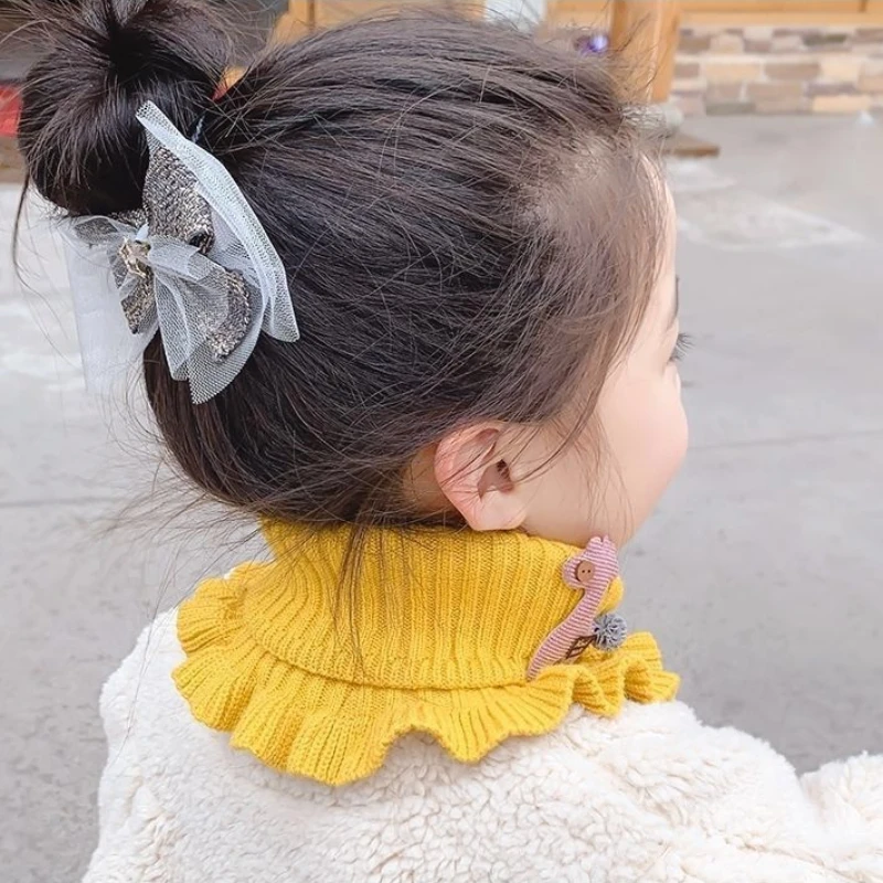 High Quality Knit Scarfs Outdoor Scarves Multiple Colors Winter Warmer Collar Wool Ruffle Neck Kids Scarf Baby Accessories