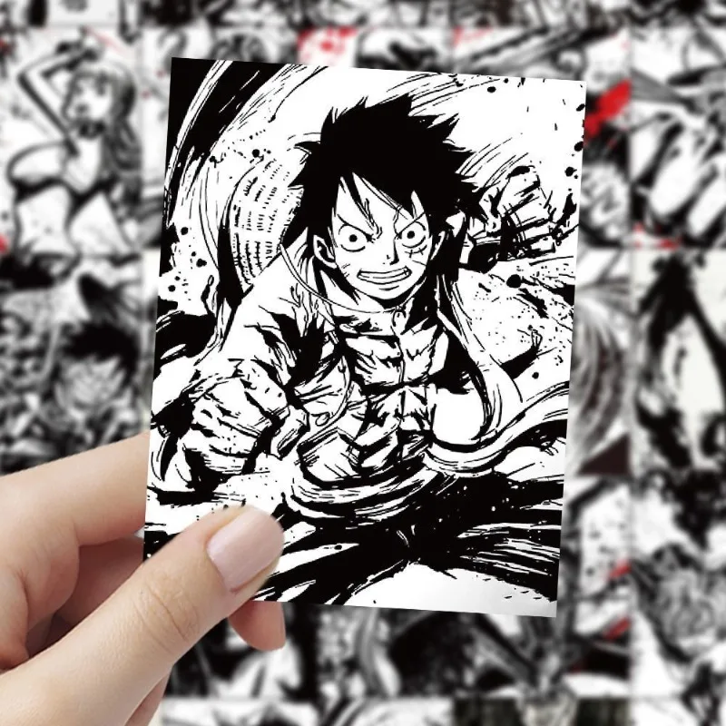 

60Pcs One Piece Luffy Sauron Creative Personalized Ink Style Stickers Fashionable Cool Phone Case DIY Decorative Stickers