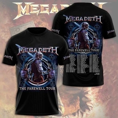 New Megadeth 2026 World Tour 3D Print T-shirt Men Women Fashion Hip Hop Oversized Short Sleeve Tops Tees Men Clothing Kids shirt