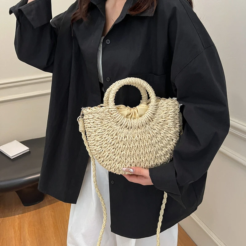 Bohemian Style Straw Handbag High Quality Multi-functional Shopping Bag Suitable For Travel and Vacation
