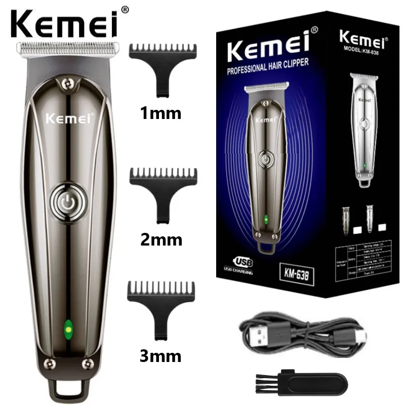 

Kemei KM-638 Pro electric barber full metal professional hair trimmer for men beard hair clipper finishing hair cutting machine