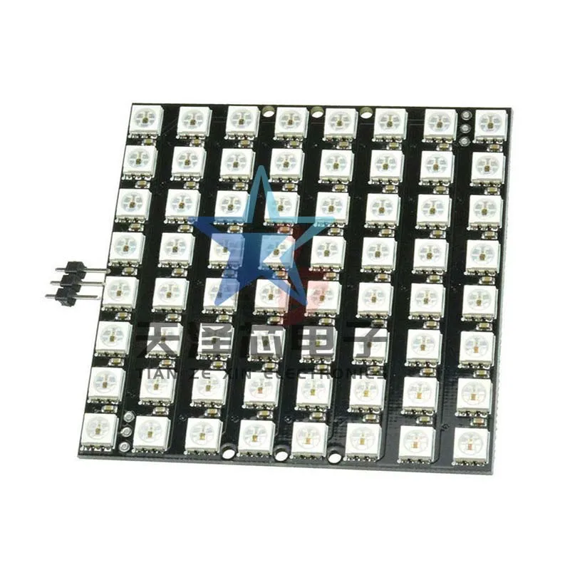 64-Bit Ws2812b 8*8 Xrgb 5050 Led Module Ws 2812S Pixelscherm