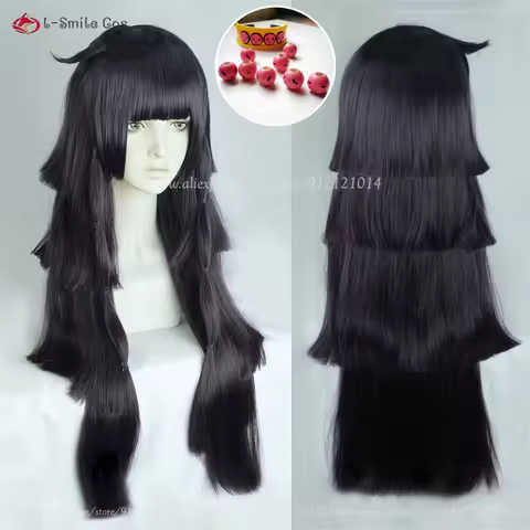 Anime Alluka Zoldyck Cosplay Wig 80cm Purple Black Wigs Anime Cosplay Wig Heat Resistant Synthetic Hair Halloween + Wig Cap