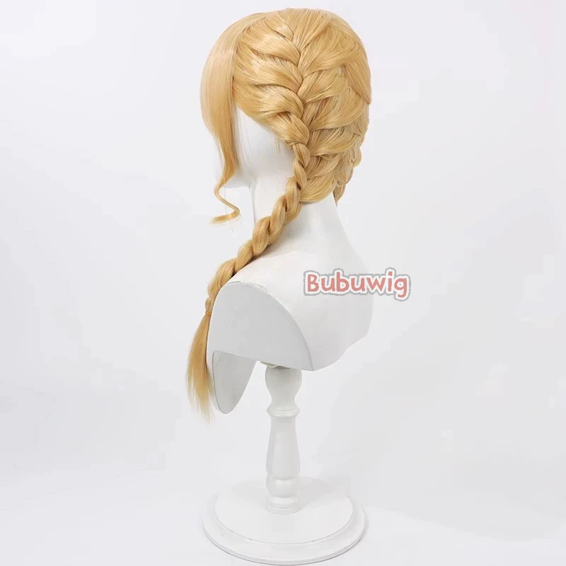 Bubuwig pelo sintético Fujita Kotone pelucas de Cosplay Gakuen Idolmaster Fujita Kotone 50cm de largo peluca trenzada rubia resistente al calor