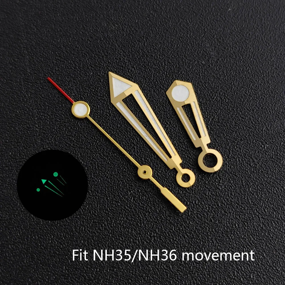 عالية الجودة 9.4*13*17 مللي متر SeaMaster 007 ساعة الأيدي مضيئة الأيدي صالح NH35 NH36 ETA 2836 2824 ميوتا 8205 8215 حركة #4