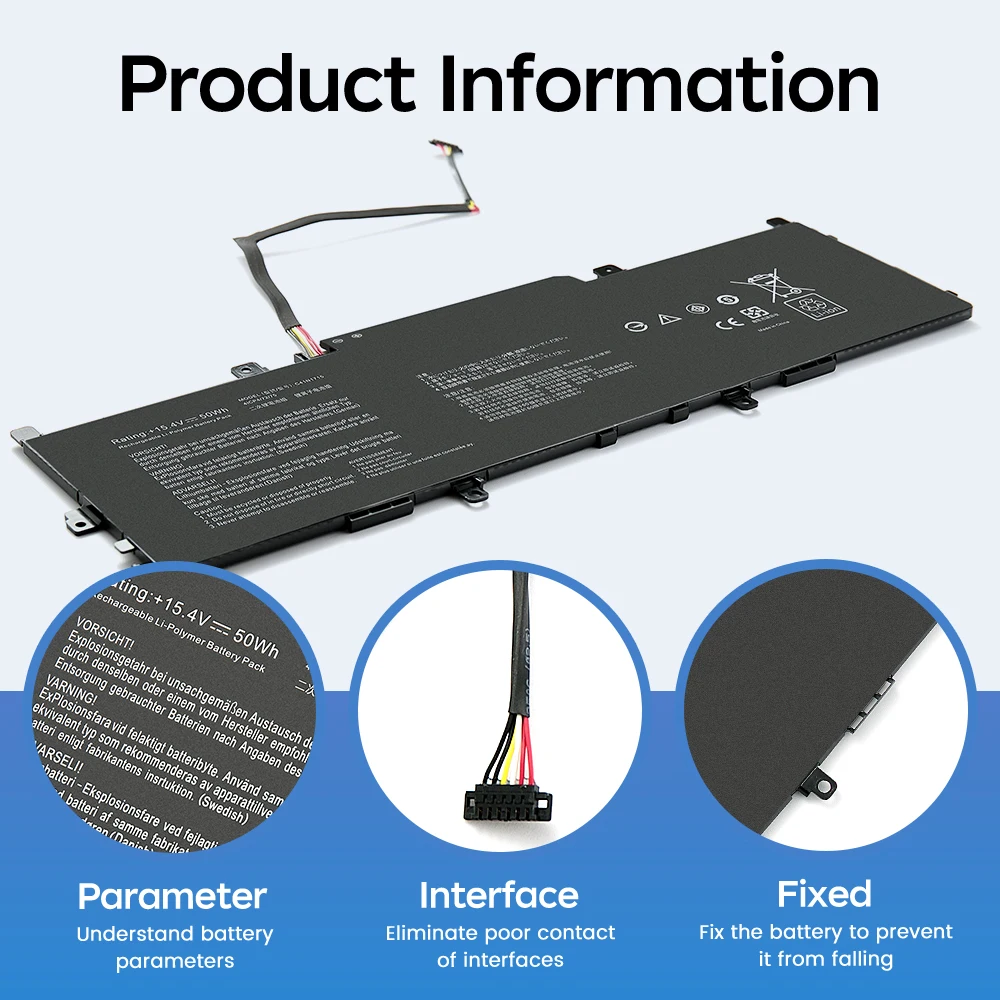 C41N1715 Laptop Battery For Asus Zenbook 13 UX331UA UX331UN U3100U U3100FN U3100UN UX331FN Series 15.4V 50WH High Capacity