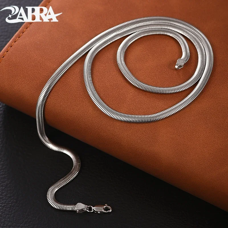 ZABRA Snake Bone Chain 925 Silver Necklace Men's Trendy Japanese and Korean Fashion Senior Sense Silver Chain Plankton Handsome