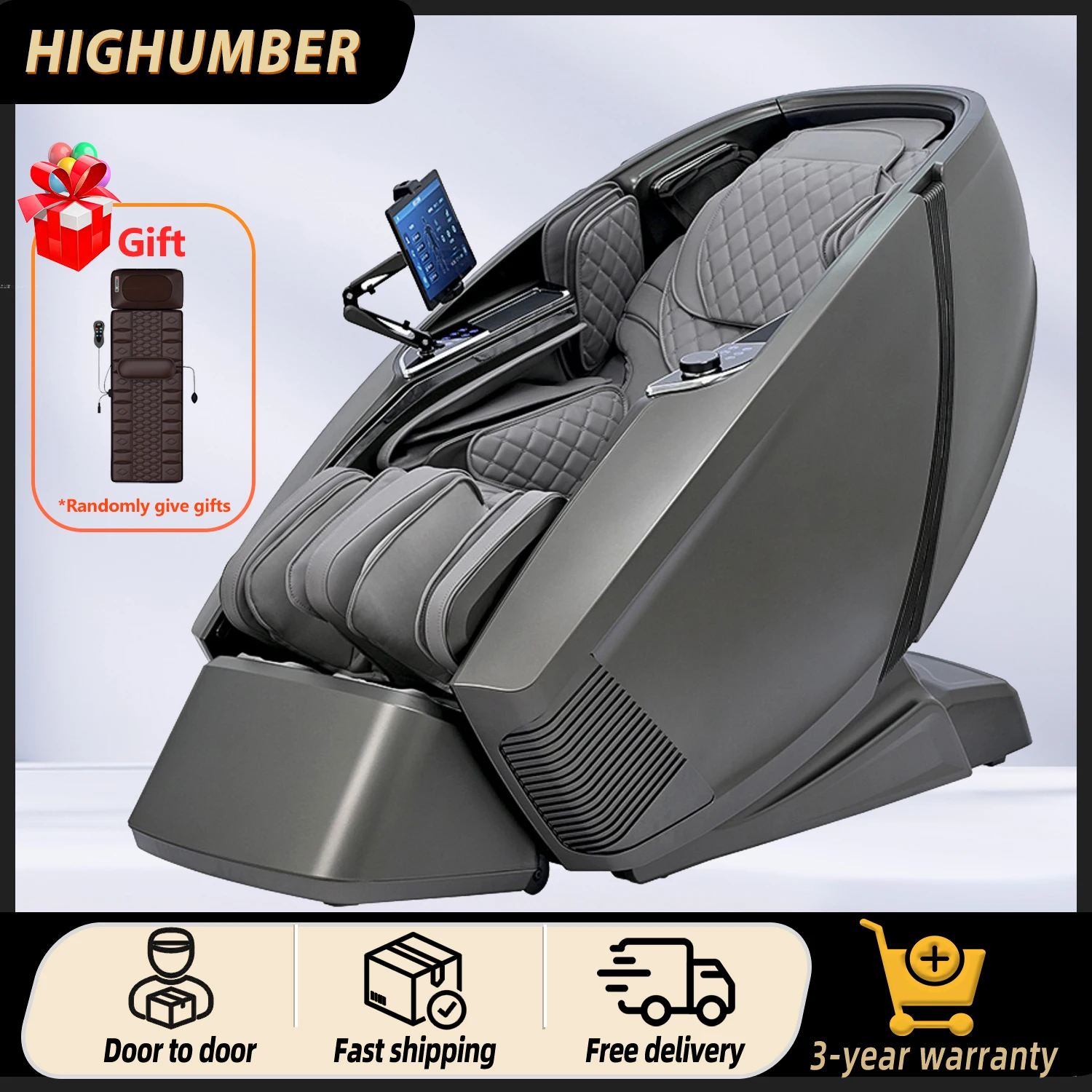 

3 Year Warranty 4d Massage Chair Zero Gravity SL-Track Full Body Airbag 3D Thai Stretch Heat AI voice Office Chair Massage Sofa