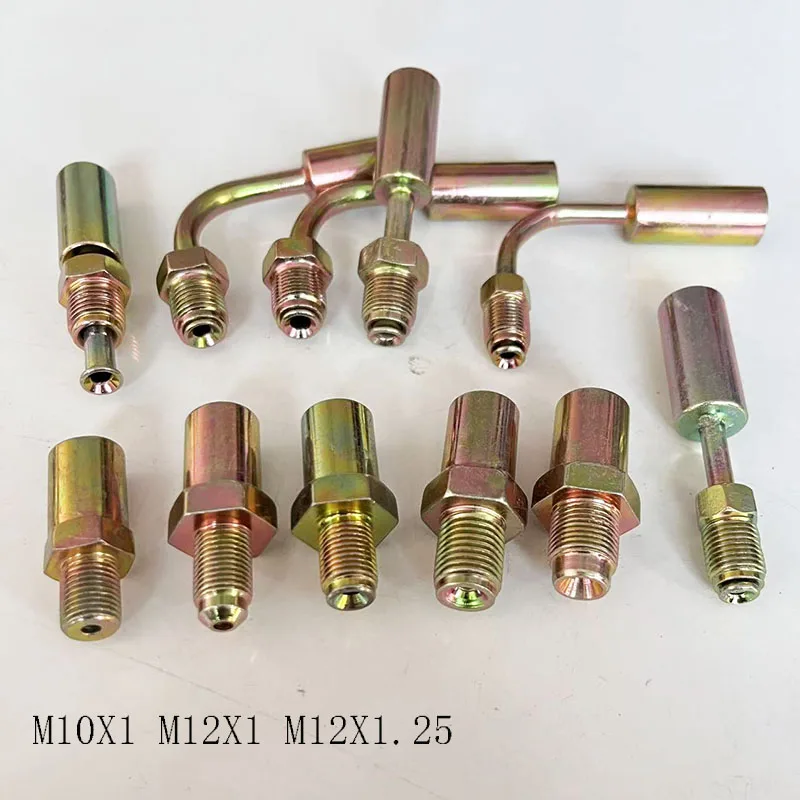 1/8 Rubber Brake Hose Fittings Female M10X1 M12X1 M12X1.25 M16X1.5 Male Clutch Oil Pipe Adapter M10 0° 28° 90° Brake Pipe Joint