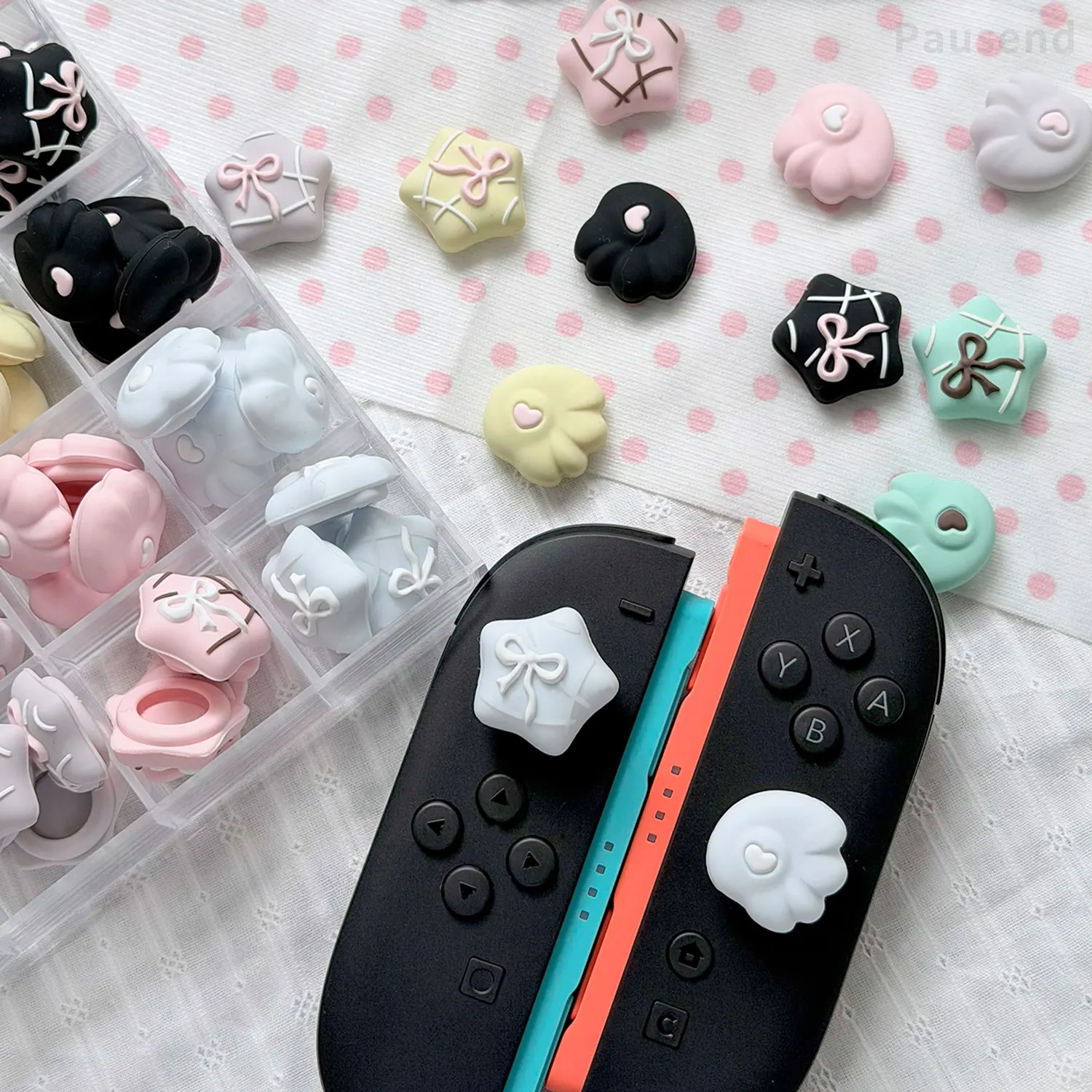 Pausend Thumb Grip Caps for Switch 2 / Switch Pro / PS5 Controller, Star‑Wing Pattern, Multi‑Colors Available