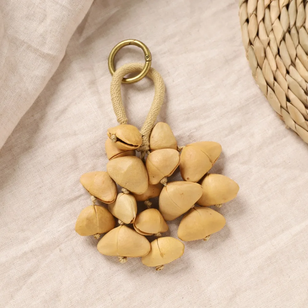 Handmade Natural Fruit Shell Bag Keychain Personality Multifunctional Usage Fruit Shell Wind Chime Ornament Bag Accessories