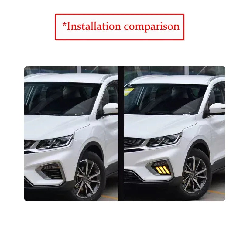 Car DRL Fog Lamp For Geely Binyue Coolray SX11 2018 2019 2020 Instruction Signal Front Left Lights DRL Fog Lamp Auto Accessories